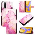 For vivo Y30 4G Global PT003 Marble Pattern Flip Leather Phone Case(Pink Purple Gold) - 1
