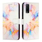 For vivo Y30 4G Global PT003 Marble Pattern Flip Leather Phone Case(Marble White) - 2