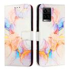 For vivo Y33s 4G Global / Y21 2021 / Y21s PT003 Marble Pattern Flip Leather Phone Case(Marble White) - 2