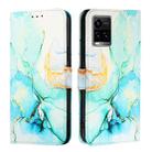 For vivo Y33s 4G Global / Y21 2021 / Y21s PT003 Marble Pattern Flip Leather Phone Case(Green) - 2