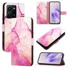 For vivo Y35 4G / Y22s 4G / Y22 4G Global PT003 Marble Pattern Flip Leather Phone Case(Pink Purple Gold) - 1