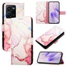 For vivo Y35 4G / Y22s 4G / Y22 4G Global PT003 Marble Pattern Flip Leather Phone Case(Rose Gold) - 1