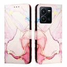 For vivo Y35 4G / Y22s 4G / Y22 4G Global PT003 Marble Pattern Flip Leather Phone Case(Rose Gold) - 2