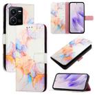 For vivo Y35 4G / Y22s 4G / Y22 4G Global PT003 Marble Pattern Flip Leather Phone Case(Marble White) - 1