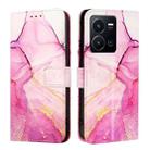 For vivo Y77 5G Global / Y77e 5G PT003 Marble Pattern Flip Leather Phone Case(Pink Purple Gold) - 2