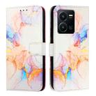 For vivo Y77 5G Global / Y77e 5G PT003 Marble Pattern Flip Leather Phone Case(Marble White) - 2