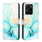 For vivo Y77 5G Global / Y77e 5G PT003 Marble Pattern Flip Leather Phone Case(Green) - 2