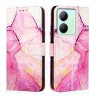 For vivo Y36 5G Global / Y36 4G Global&India PT003 Marble Pattern Flip Leather Phone Case(Pink Purple Gold) - 2