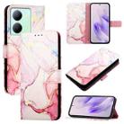 For vivo Y36 5G Global / Y36 4G Global&India PT003 Marble Pattern Flip Leather Phone Case(Rose Gold) - 1