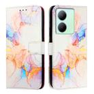 For vivo Y27 5G / Y27s 4G Global PT003 Marble Pattern Flip Leather Phone Case(Marble White) - 2