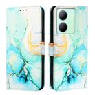 For vivo Y27 5G / Y27s 4G Global PT003 Marble Pattern Flip Leather Phone Case(Green) - 2