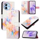 For vivo Y38 5G PT003 Marble Pattern Flip Leather Phone Case(Marble White) - 1