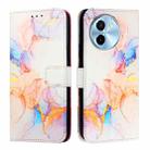For vivo Y38 5G PT003 Marble Pattern Flip Leather Phone Case(Marble White) - 2