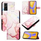 For vivo Y55s 5G 2023 / Y55 5G / Y75 5G PT003 Marble Pattern Flip Leather Phone Case(Rose Gold) - 1