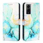 For vivo Y55s 5G 2023 / Y55 5G / Y75 5G PT003 Marble Pattern Flip Leather Phone Case(Green) - 2