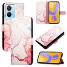 For vivo Y56 5G / Y16 4G / Y02s 4G PT003 Marble Pattern Flip Leather Phone Case(Rose Gold) - 1