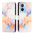 For vivo Y56 5G / Y16 4G / Y02s 4G PT003 Marble Pattern Flip Leather Phone Case(Marble White) - 2