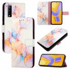 For vivo Y70s PT003 Marble Pattern Flip Leather Phone Case(Marble White) - 1