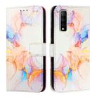 For vivo Y70s PT003 Marble Pattern Flip Leather Phone Case(Marble White) - 2