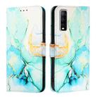 For vivo Y70s PT003 Marble Pattern Flip Leather Phone Case(Green) - 2