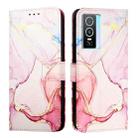 For vivo Y76 5G PT003 Marble Pattern Flip Leather Phone Case(Rose Gold) - 2