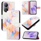 For vivo Y100 5G Global PT003 Marble Pattern Flip Leather Phone Case(Marble White) - 1