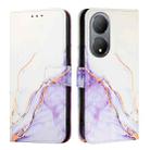 For vivo Y100 5G Global PT003 Marble Pattern Flip Leather Phone Case(White Purple) - 2