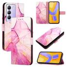 For vivo Y100 IDN / Y200e PT003 Marble Pattern Flip Leather Phone Case(Pink Purple Gold) - 1