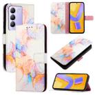 For vivo Y100 IDN / Y200e PT003 Marble Pattern Flip Leather Phone Case(Marble White) - 1