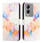 For vivoy Y17s 4G Global / Y17s 5G India PT003 Marble Pattern Flip Leather Phone Case(Marble White) - 2