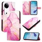 For vivo S19 PT003 Marble Pattern Flip Leather Phone Case(Pink Purple Gold) - 1