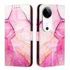 For vivo S19 PT003 Marble Pattern Flip Leather Phone Case(Pink Purple Gold) - 2