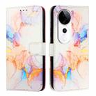 For vivo S19 Pro PT003 Marble Pattern Flip Leather Phone Case(Marble White) - 2