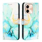 For vivo Y28 4G PT003 Marble Pattern Flip Leather Phone Case(Green) - 2