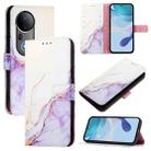 For vivo S20 Pro PT003 Marble Pattern Flip Leather Phone Case(White Purple) - 1