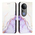 For vivo S20 Pro PT003 Marble Pattern Flip Leather Phone Case(White Purple) - 2