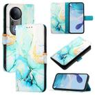 For vivo S20 Pro PT003 Marble Pattern Flip Leather Phone Case(Green) - 1