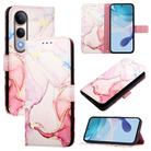 For vivo V50 Lite PT003 Marble Pattern Flip Leather Phone Case(Rose Gold) - 1