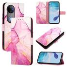 For vivo V50 PT003 Marble Pattern Flip Leather Phone Case(Pink Purple Gold) - 1