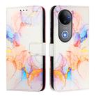For vivo V50 PT003 Marble Pattern Flip Leather Phone Case(Marble White) - 3