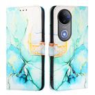 For vivo V50 PT003 Marble Pattern Flip Leather Phone Case(Green) - 3
