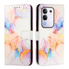 For vivo Y29 4G PT003 Marble Pattern Flip Leather Phone Case(Marble White) - 3