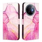 For vivo Y39 5G PT003 Marble Pattern Flip Leather Phone Case(Pink Purple Gold) - 3