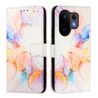 For vivo S30 PT003 Marble Pattern Flip Leather Phone Case(Marble White) - 2