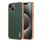 For iPhone 13 AZNS Electroplated Frame Crocodile Texture Full Coverage Phone Case(Green) - 1