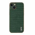 For iPhone 13 AZNS Electroplated Frame Crocodile Texture Full Coverage Phone Case(Green) - 2