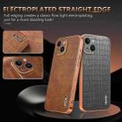 For iPhone 14 AZNS Electroplated Frame Crocodile Texture Full Coverage Phone Case(Black) - 3