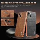 For iPhone 14 AZNS Electroplated Frame Crocodile Texture Full Coverage Phone Case(Brown) - 3