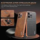 For iPhone 14 Pro AZNS Electroplated Frame Crocodile Texture Full Coverage Phone Case(Black) - 3