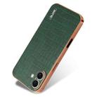 For iPhone 16 Plus AZNS Electroplated Frame Crocodile Texture Full Coverage Phone Case(Green) - 3